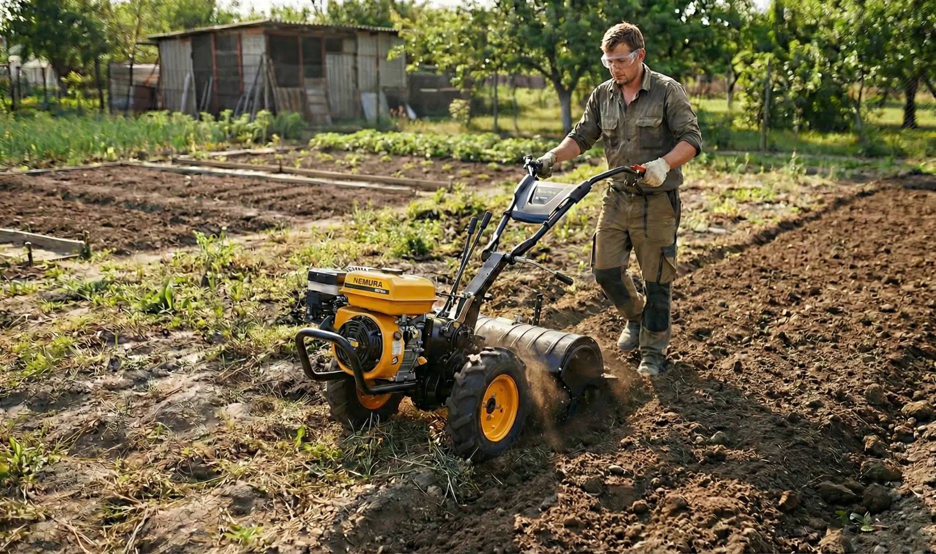 Motoculteur Fraise Arrière 4T Nemura 212cm3 - Largeur de travail 750mm - Double Marche Avant et Arrière - Image 2
