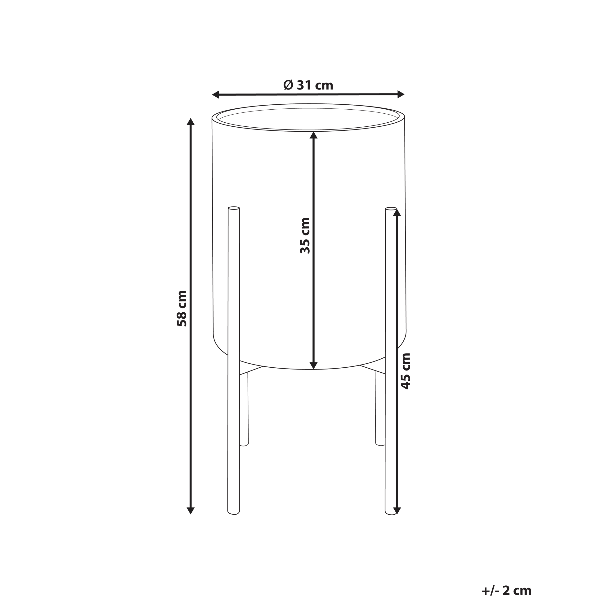 Beliani - Cache-pot d'intérieur Métal Blanc NEMOROSA - Beliani - Imagen 3