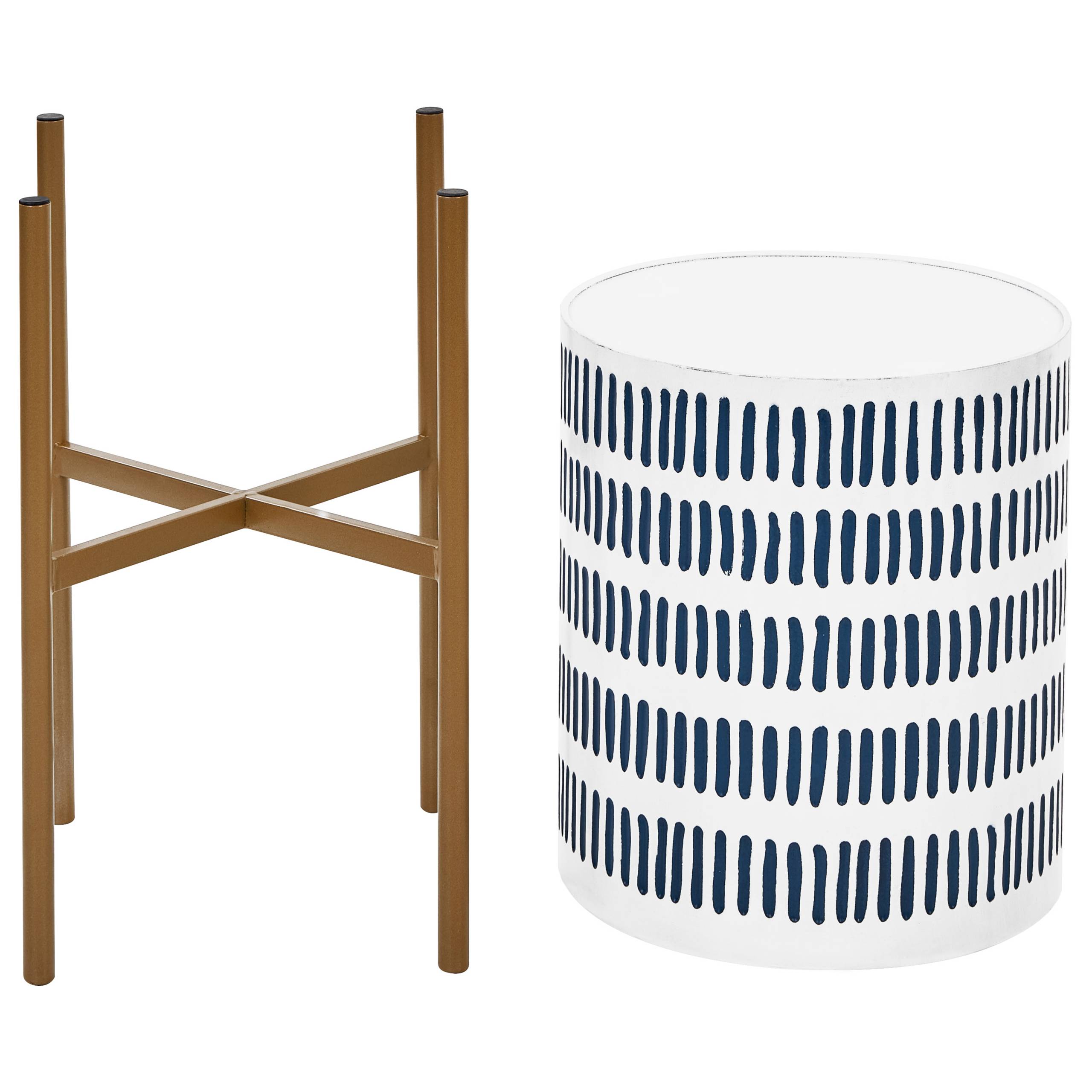 Beliani - Cache-pot d'intérieur Métal Blanc NEMOROSA - Beliani - Imagen 4