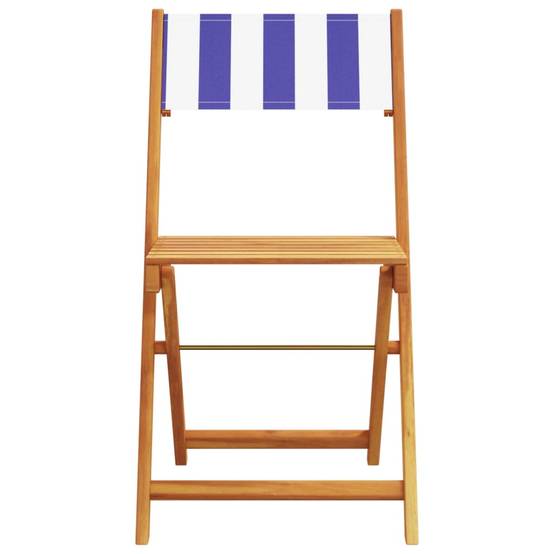 Maison Chic - 5 pcs Salon de jardin - Ensemble à manger de jardin bleu blanc tissu bois massif P295 - Image 4