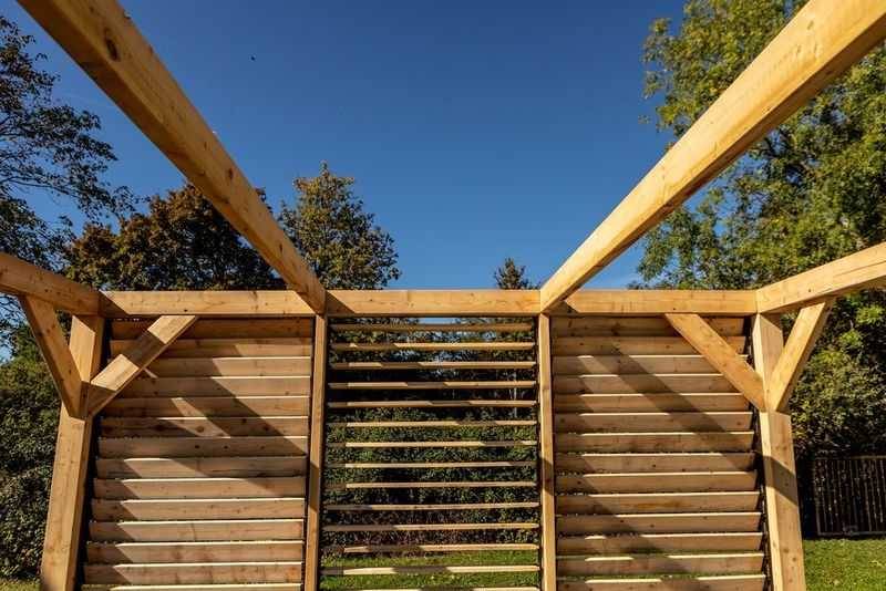 Habrita - Auvent VENETO bois + ventelles mur - 10,57 m2 - dimensions 3,39 m x 3,12 m Habrita - Image 3