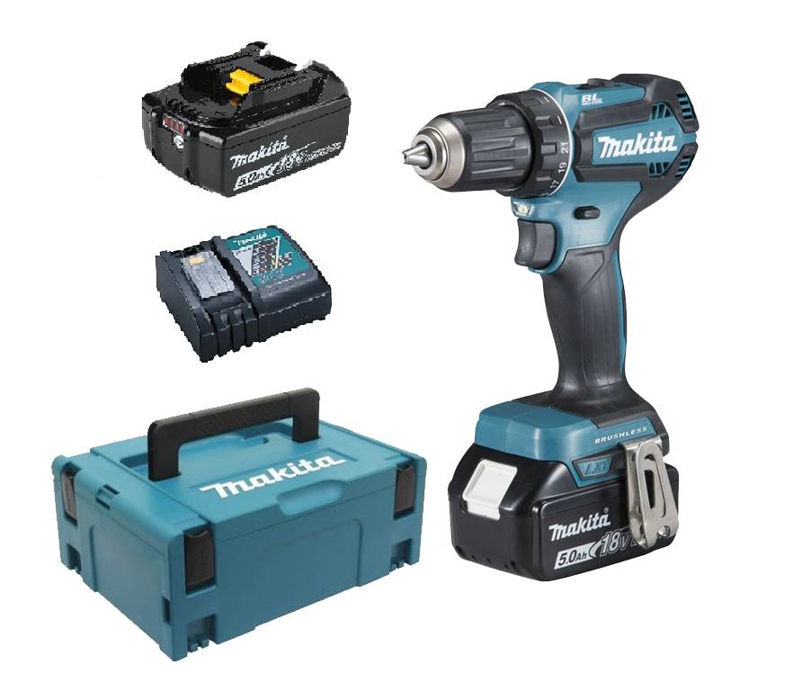 Makita - Perceuse-visseuse 18V + 2 batteries BL1850B + chargeur DC18RC + Makpac 2 - MAKITA - DDF485RTJ - Imagen 1