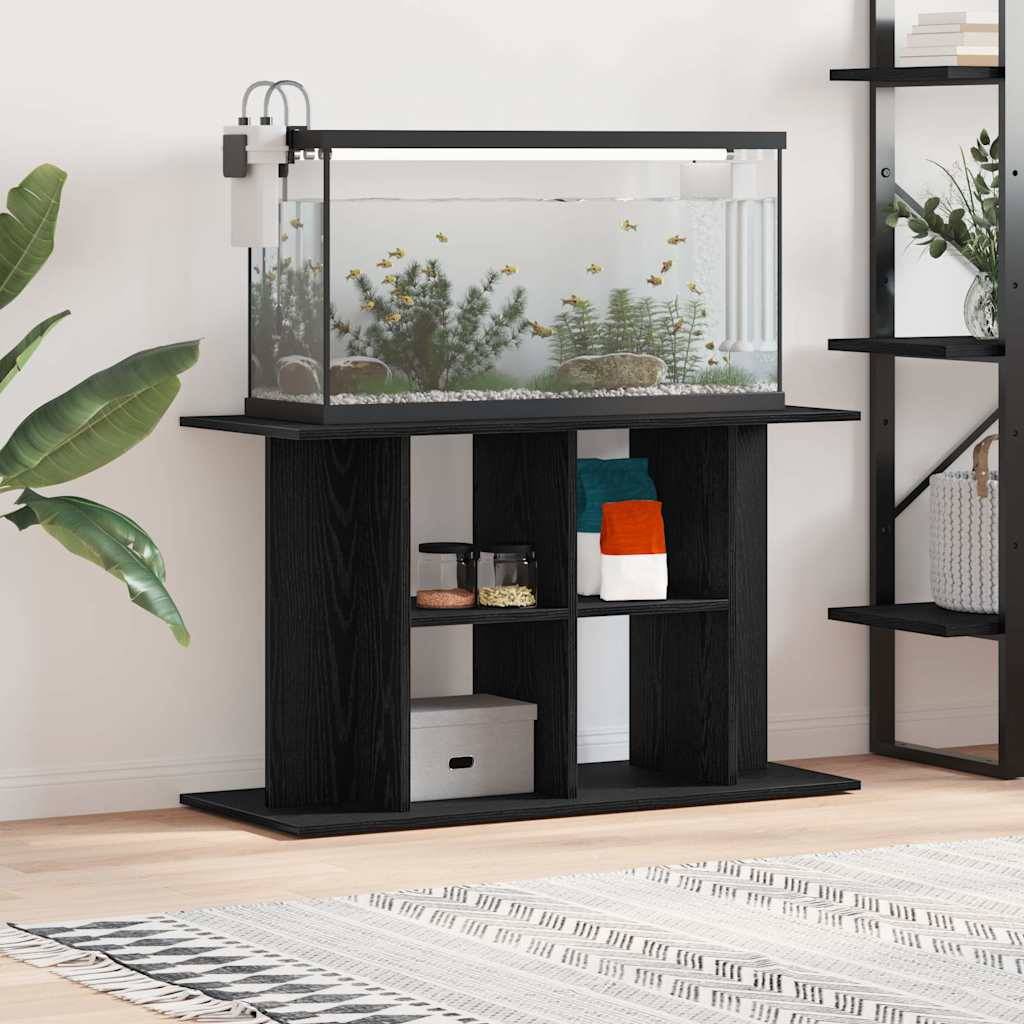 Support d'aquarium grande taille Chêne Noir avec Rangement 100x40x60 cm - ComfortXL Outdoor Living - Image 1