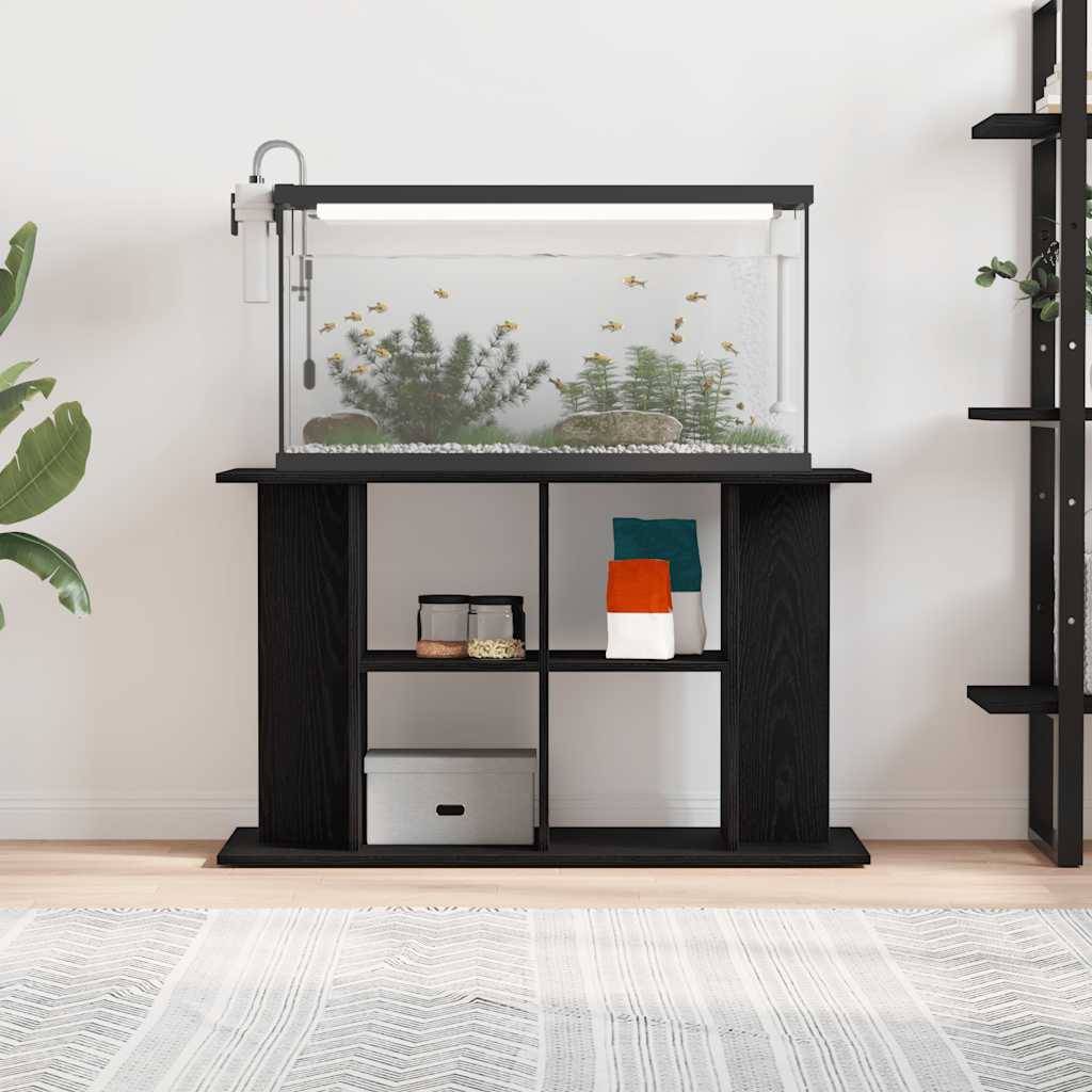 Support d'aquarium grande taille Chêne Noir avec Rangement 100x40x60 cm - ComfortXL Outdoor Living - Image 3