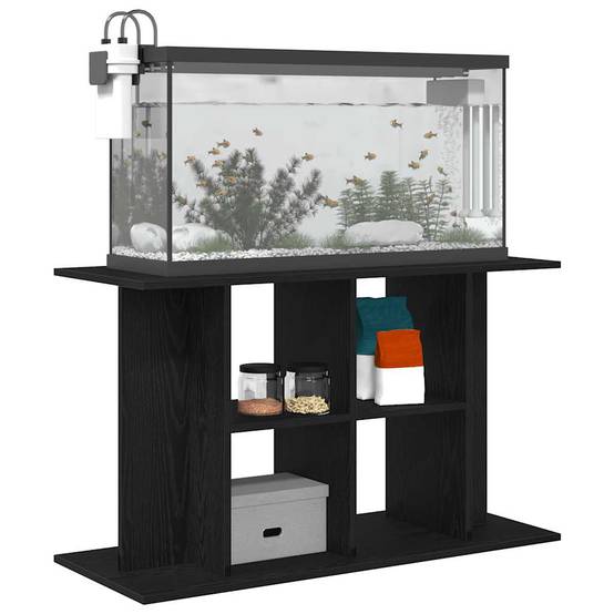 Support d'aquarium grande taille Chêne Noir avec Rangement 100x40x60 cm - ComfortXL Outdoor Living - Image 4