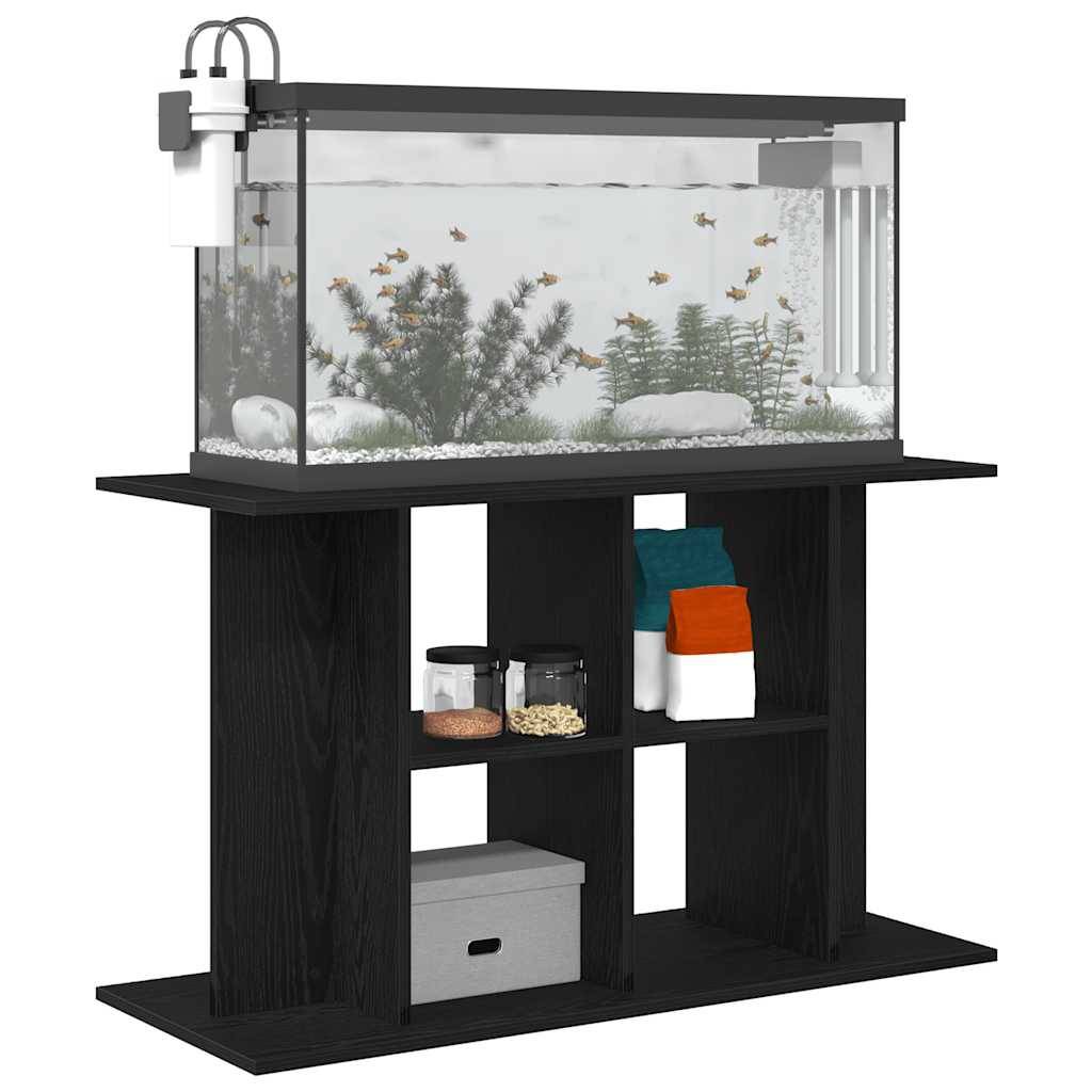 Support d'aquarium grande taille Chêne Noir avec Rangement 100x40x60 cm - ComfortXL Outdoor Living - Image 4
