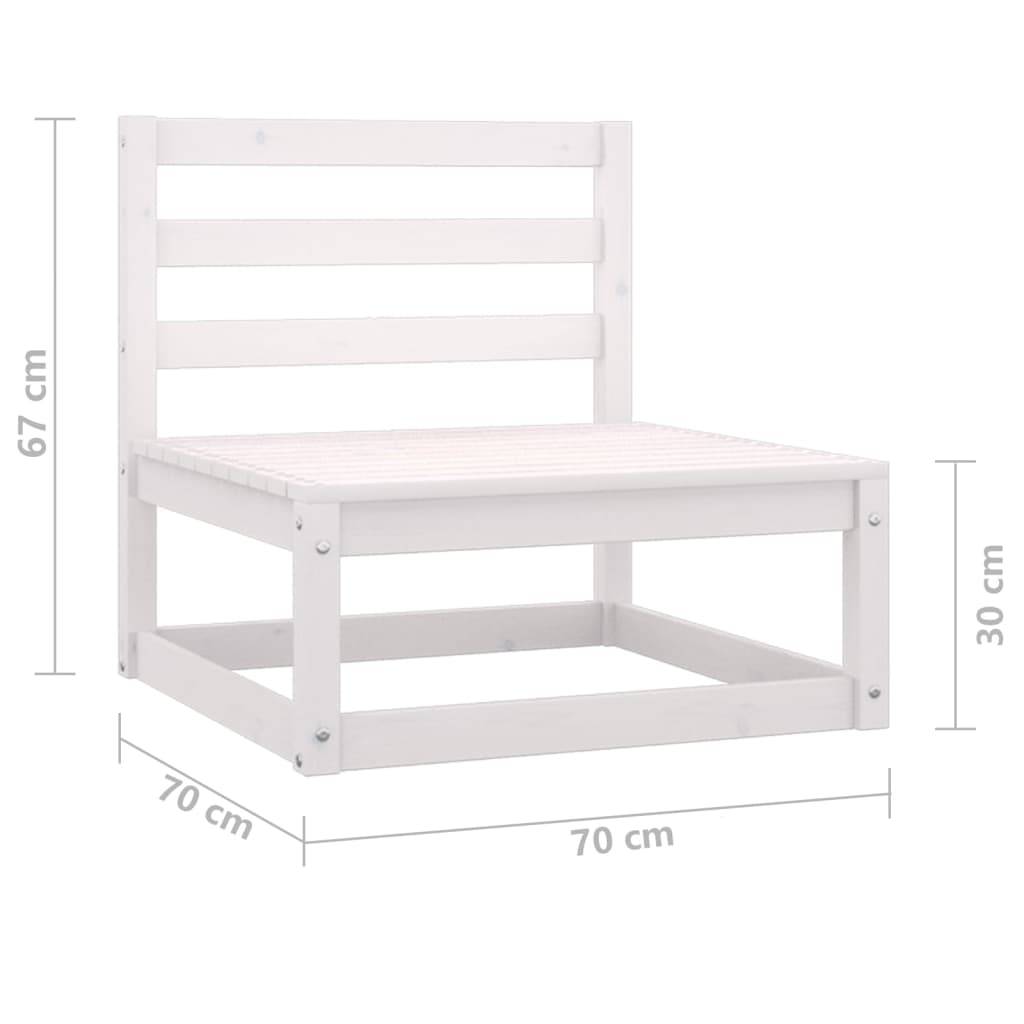 Helloshop26 - Salon de jardin meuble d'extérieur ensemble de mobilier 3 pièces blanc bois de pin massif - Imagen 7