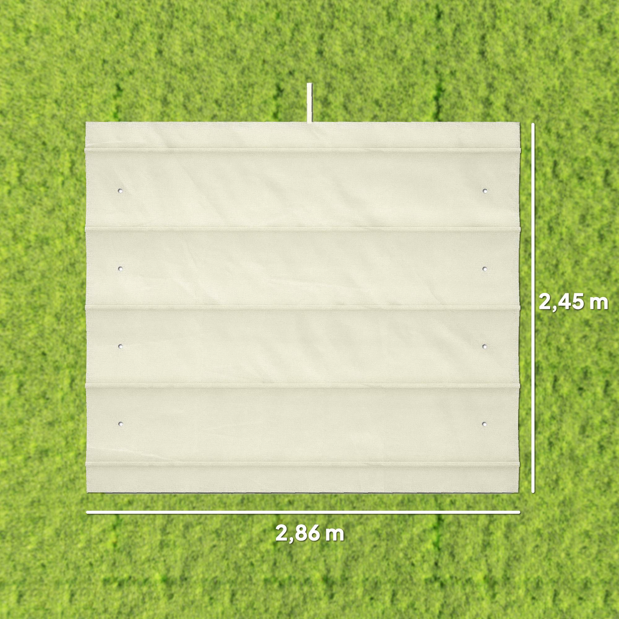 Toile de Rechange Rétractable Polyester pour Tonnelle 2,85x2m Anti-UV 286x245 cm Crème - ComfortXL Outdoor Living - Image 5