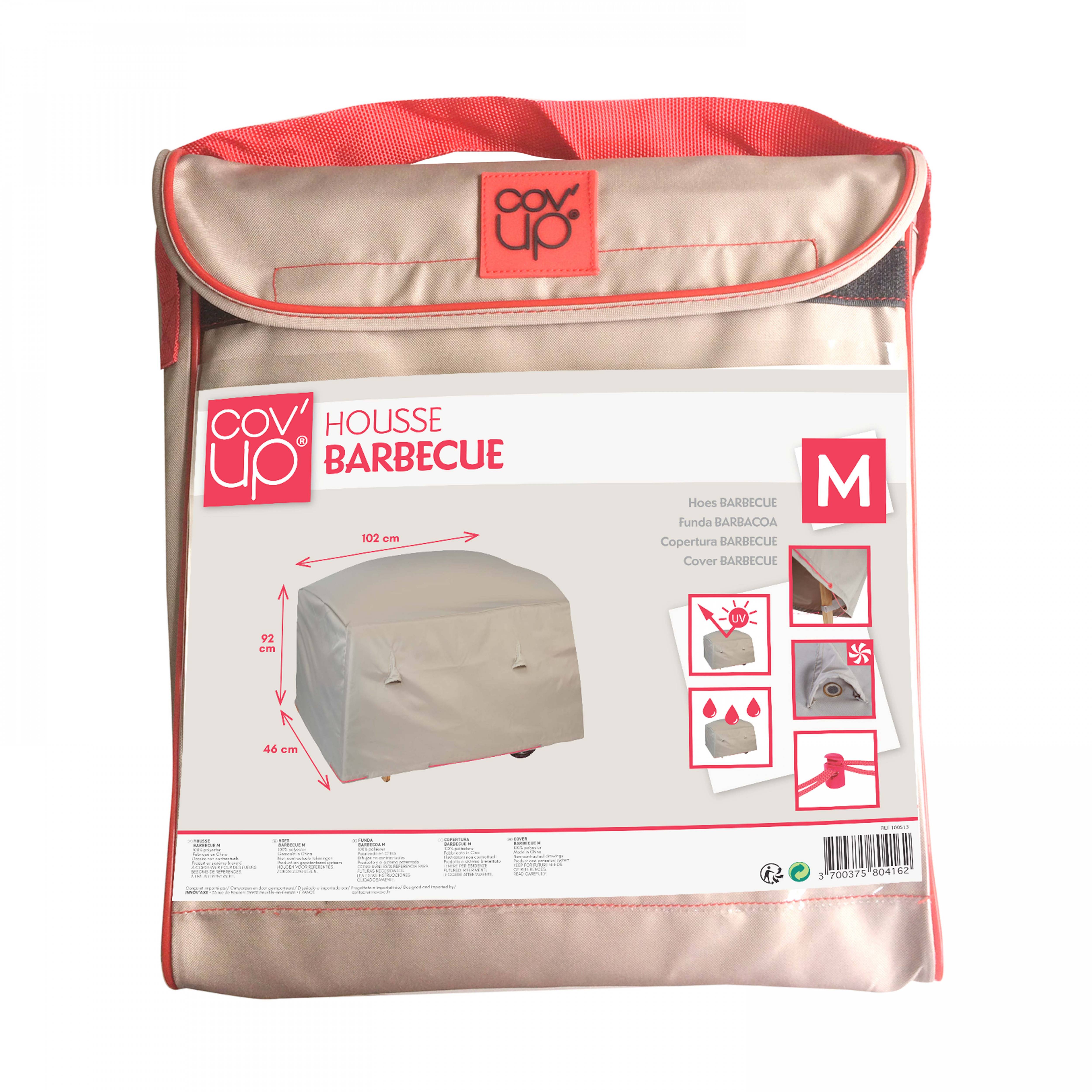 Oviala - Housse pour barbecue plancha polyester taupe 102x46x92 cm Cov'Up - Oviala - Imagen 2