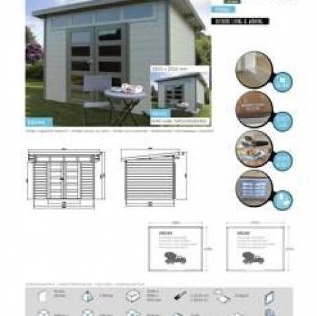 Abri de jardin VERONA en bois 6,89 m², Plancher Non - Imagen 6