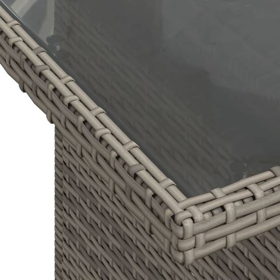 Salon de jardin 5 places résine tressée modulable table ajustable et pouf gris – ComfortXL Outdoor Living - Image 9