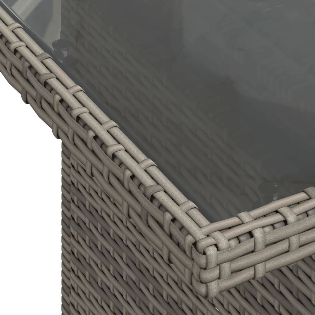 Salon de jardin 5 places résine tressée modulable table ajustable et pouf gris – ComfortXL Outdoor Living - Image 9