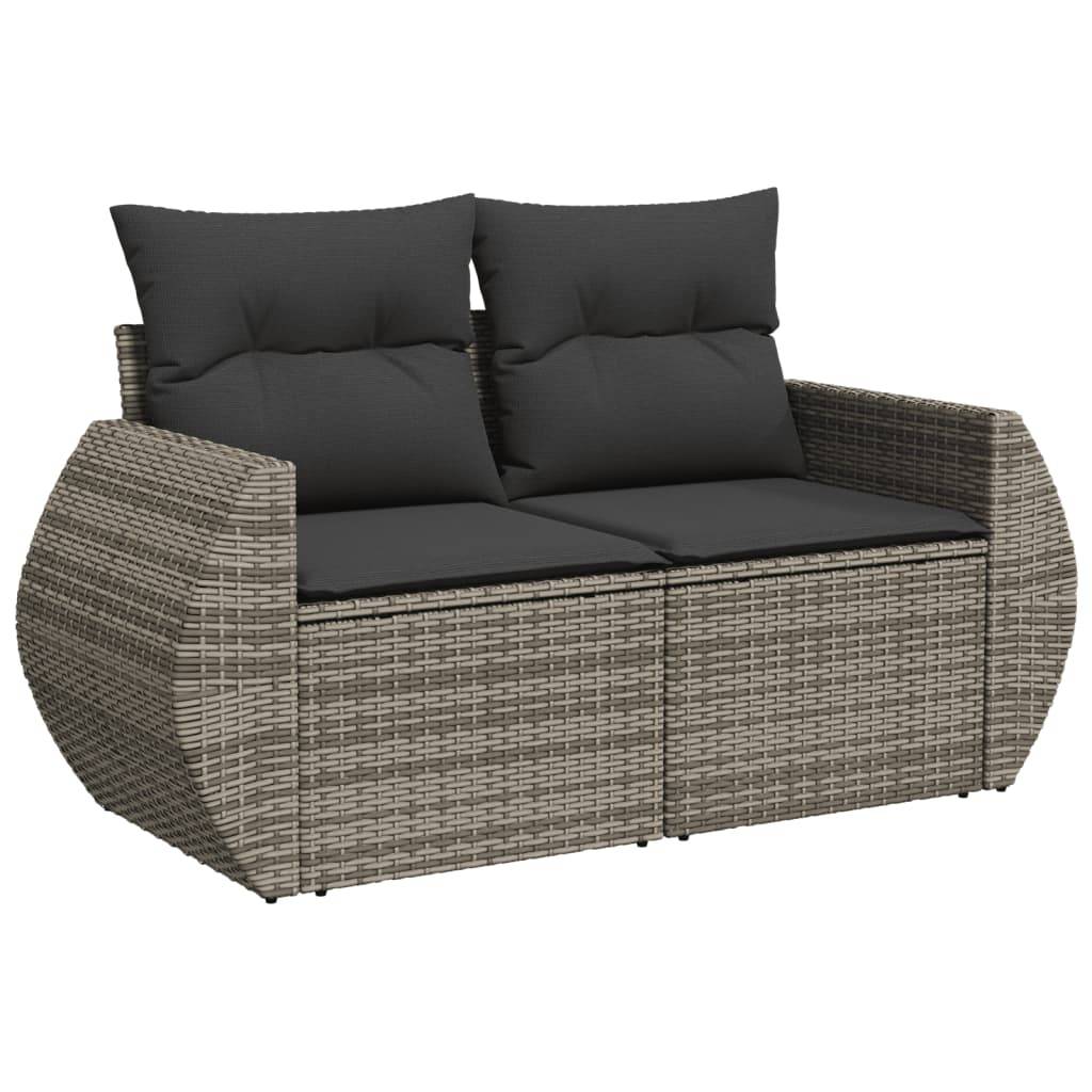 Salon de jardin 5 places résine tressée modulable table ajustable et pouf gris – ComfortXL Outdoor Living - Image 6
