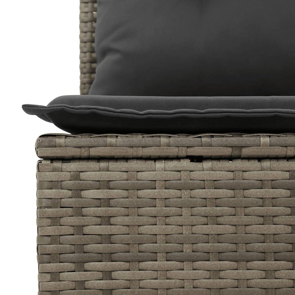 Salon de jardin 5 places résine tressée modulable table ajustable et pouf gris – ComfortXL Outdoor Living - Image 8