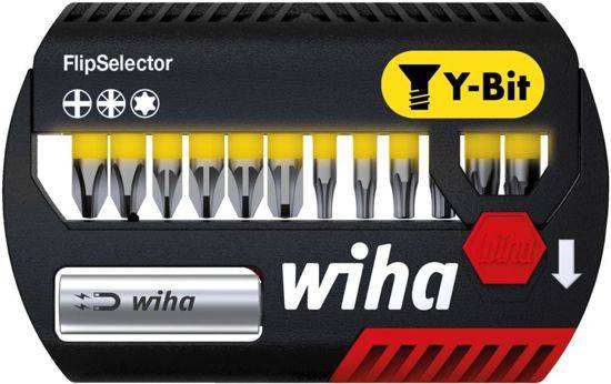 Coffret FlipSelector 12 embouts 'Y' L.25 mm WIHA + 1 Porte-embout magnétique PH/PZ/Torx - 41827