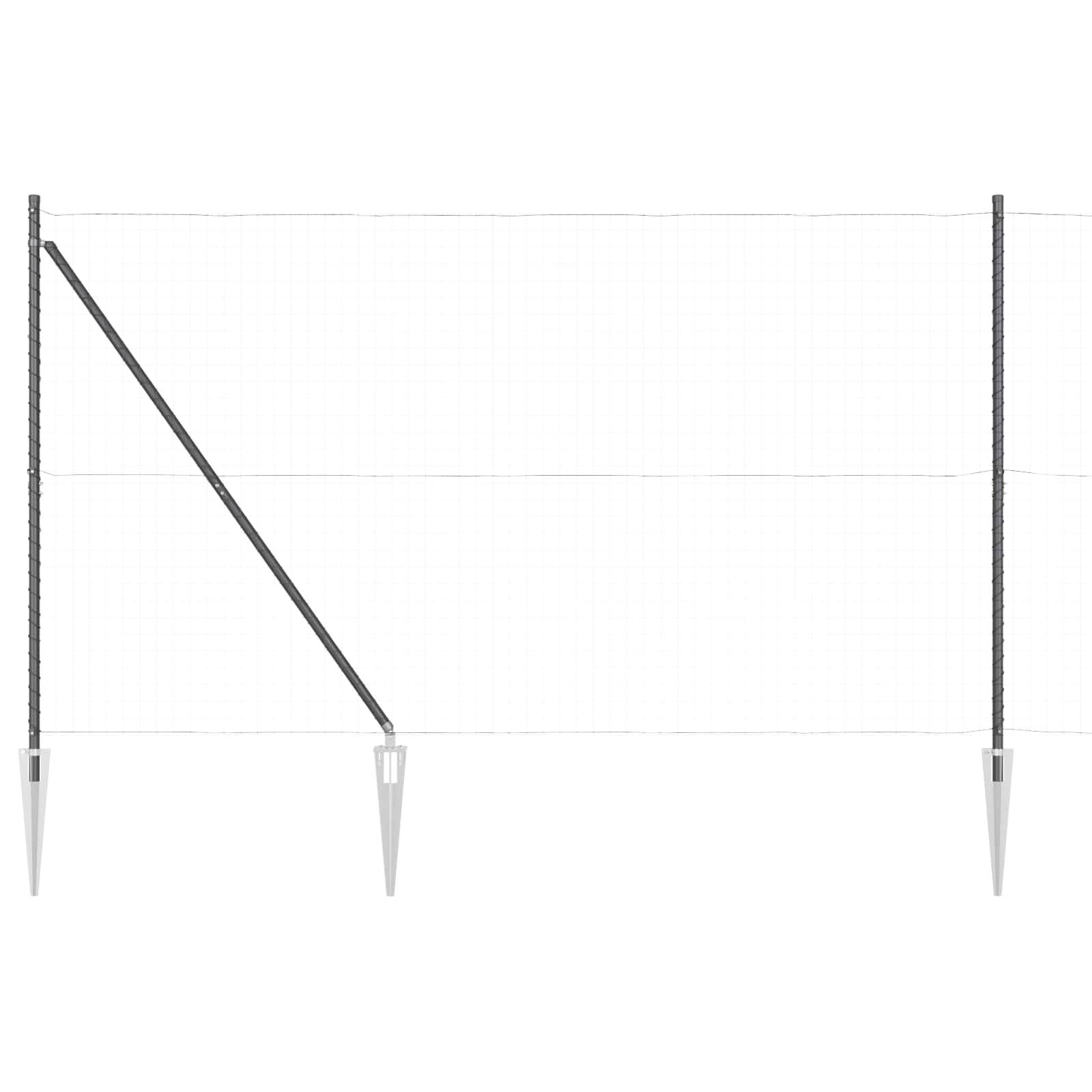 Poteau de clôture acier galvanisé gris 3,2 x 3,2 x 225 cm, Gris - PANGIVO - Image 2