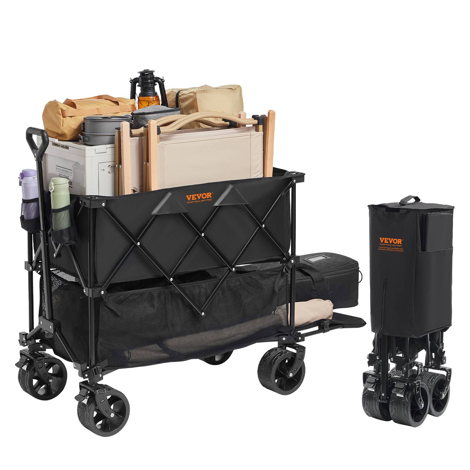 VEVOR Chariot de Jardin de Transport Pliable Plage Extérieur 400 L Max 450 lb - Image 1