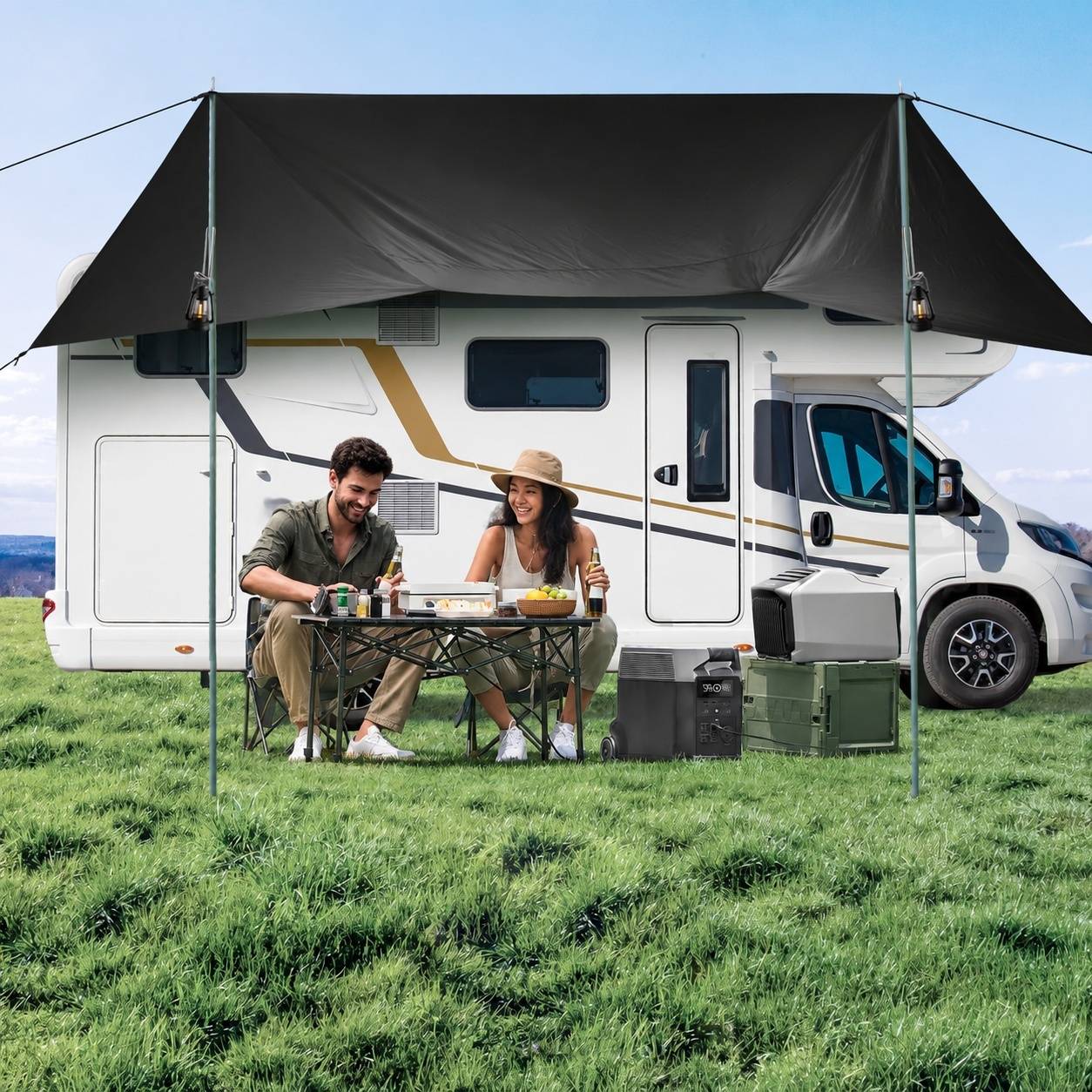 Auvents de Voiture Tente Universelle SUV Imperméable Oxford Toit - Image 9