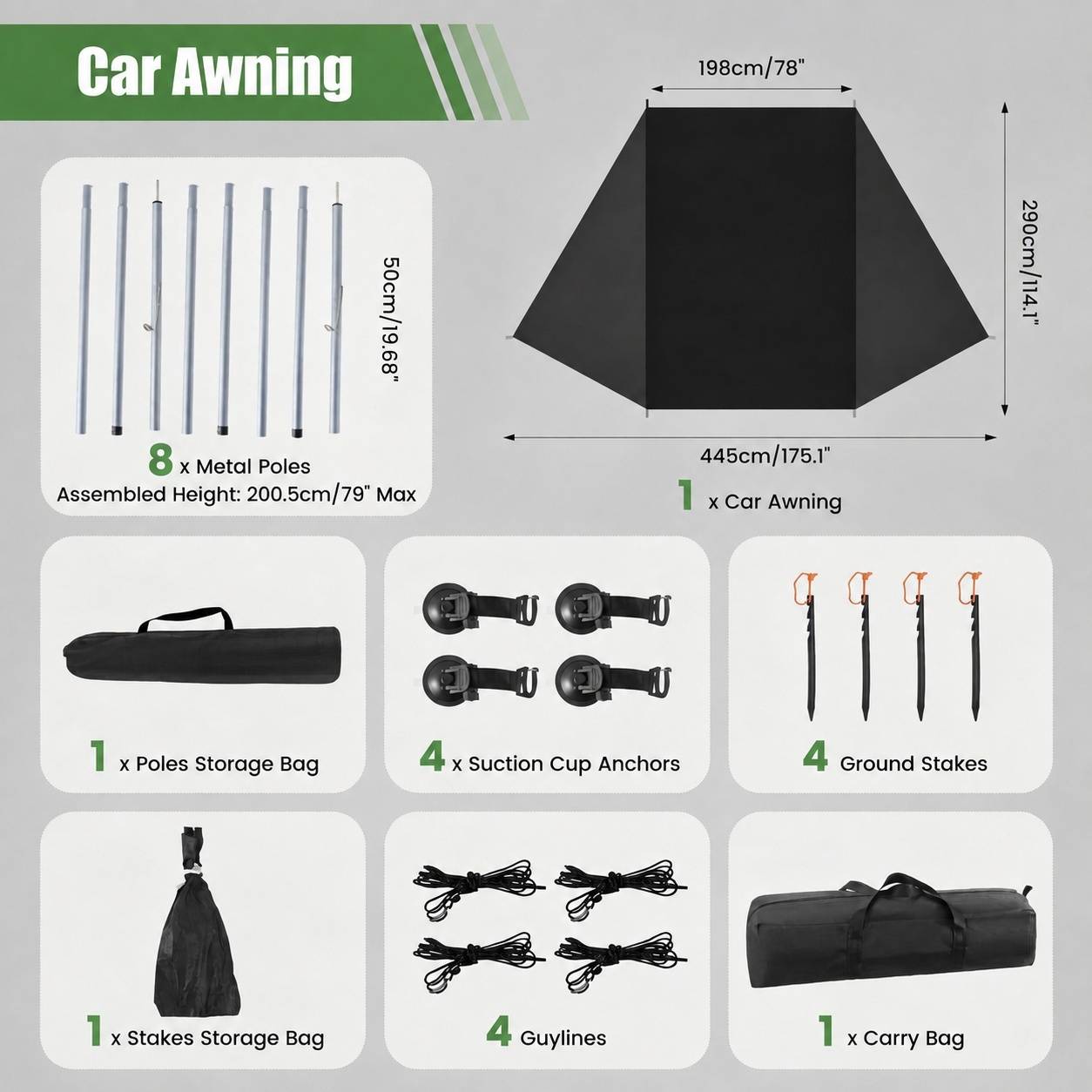Auvents de Voiture Tente Universelle SUV Imperméable Oxford Toit - Image 2