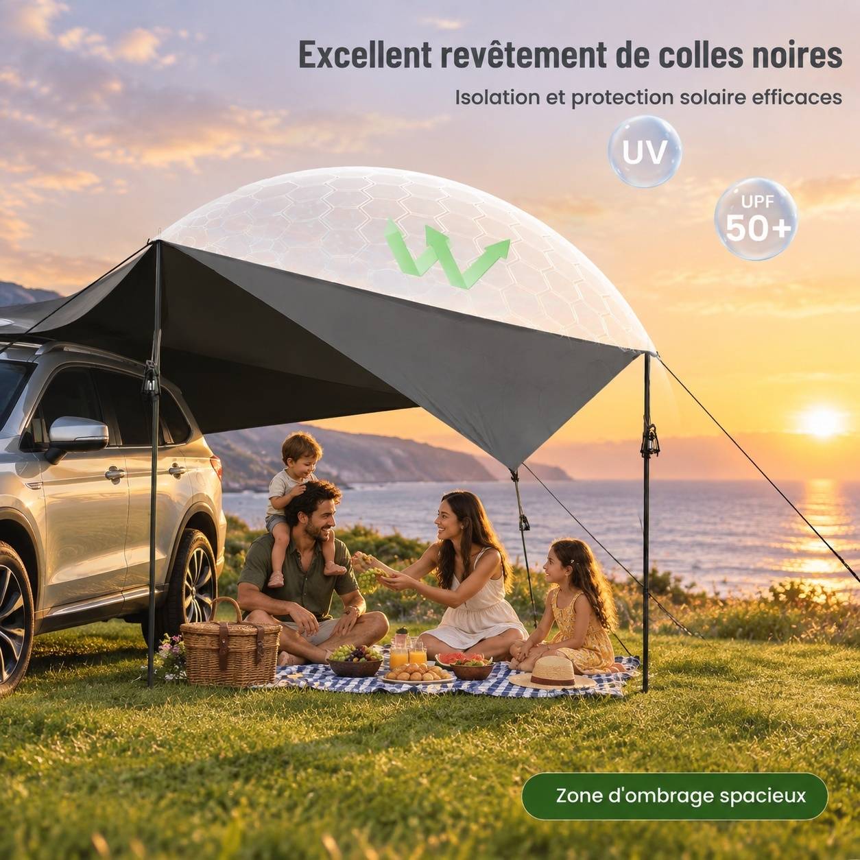 Auvents de Voiture Tente Universelle SUV Imperméable Oxford Toit - Image 4