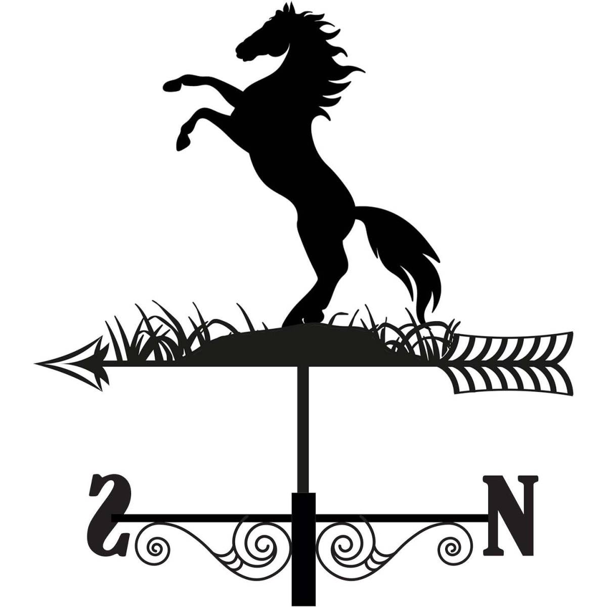 Primus - Girouette en acier noir silhouette Cheval cabré - Imagen 1