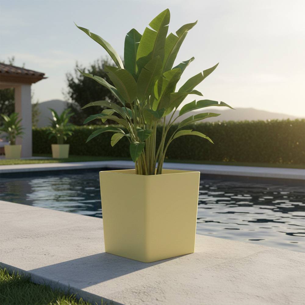 Pot de fleurs carré cubio h 50 cm-plast'up rotomoulage - Image 2