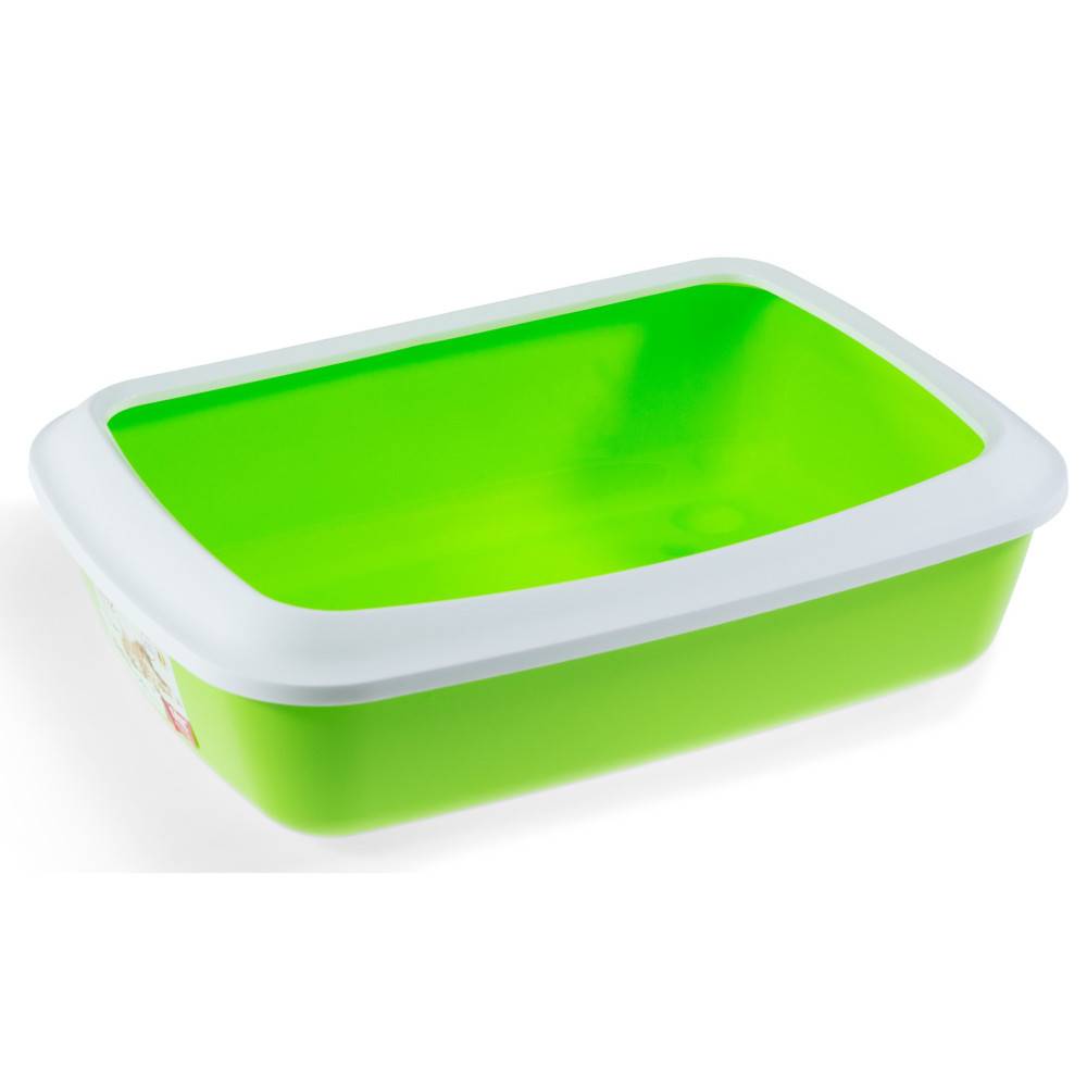animallparadise - Bac litière IRIZ42, citron vert avec rebord 42 x 31 x 12.5 cm, pour chat - Imagen 4