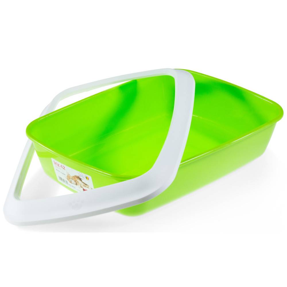 animallparadise - Bac litière IRIZ42, citron vert avec rebord 42 x 31 x 12.5 cm, pour chat - Imagen 3