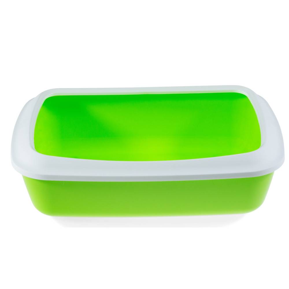 animallparadise - Bac litière IRIZ42, citron vert avec rebord 42 x 31 x 12.5 cm, pour chat - Imagen 5