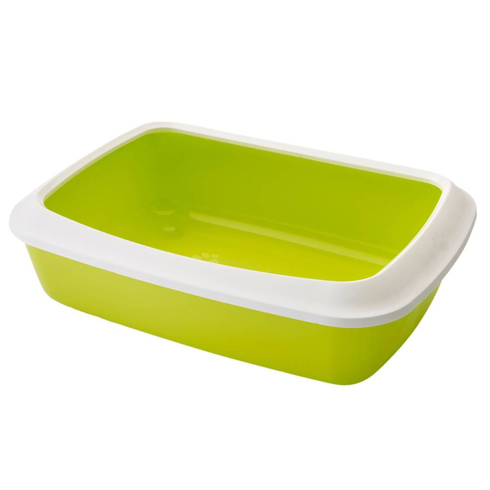 animallparadise - Bac litière IRIZ42, citron vert avec rebord 42 x 31 x 12.5 cm, pour chat - Imagen 1