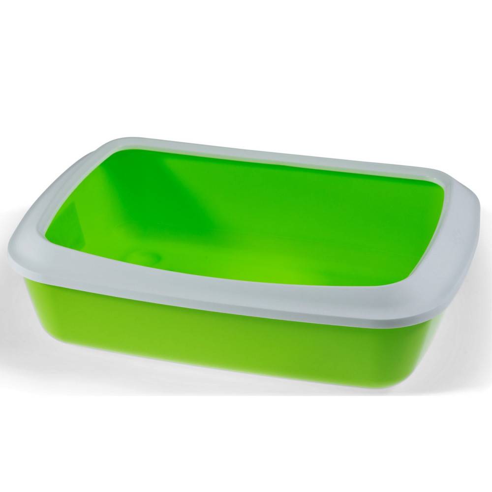 animallparadise - Bac litière IRIZ42, citron vert avec rebord 42 x 31 x 12.5 cm, pour chat - Imagen 2
