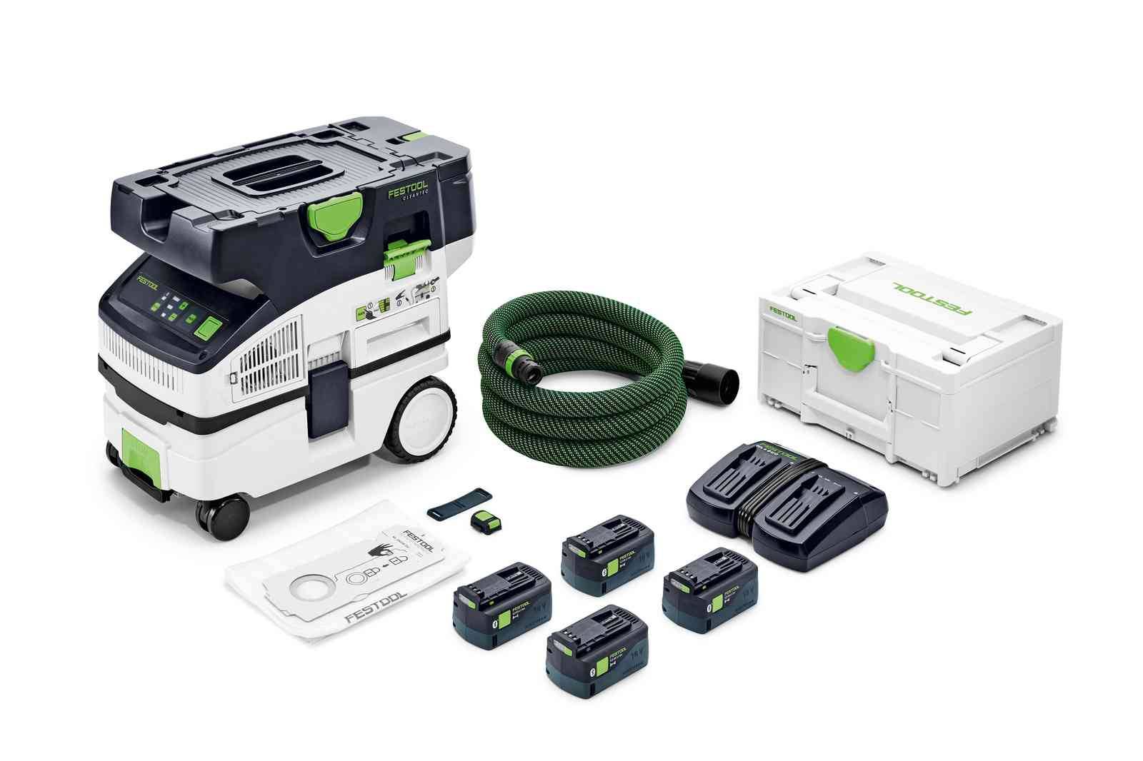 Festool - Aspirateur sans fil 36V (2x18V) CTLC MINI I-Plus CLEANTEC - FESTOOL - avec 4 batterie 18V 5.0 Ah - accessoires - Systainer - 577149 - Image 1