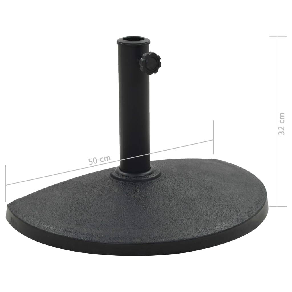 Helloshop26 - Socle pied demi-rond de parasol résine diamètre de 38 et 48 mm 9 kg Noir - Image 6