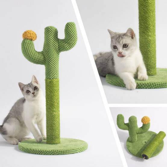 Griffoir pour chat-Griffoir cactus pour chat en jute naturel 33cm - Design décoratif - Living123 - Image 3
