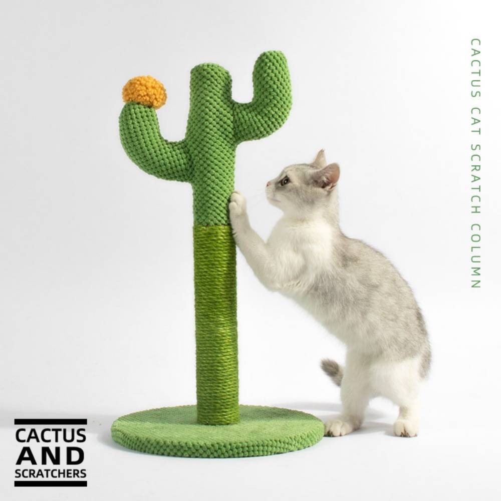 Griffoir pour chat-Griffoir cactus pour chat en jute naturel 33cm - Design décoratif - Living123 - Image 1
