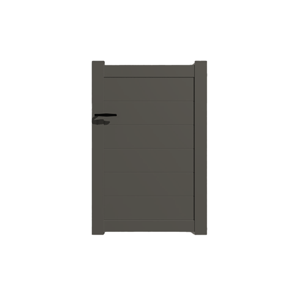 Portail Packit - Portillon alu modèle plein en kit dim. L.1000 (entre piliers) x H.1500 mm  Gris Quartz (RAL 7039)