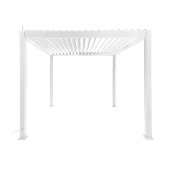 Pergola Bioclimatique électrique 3x3m blanc. aluminium. à lames orientables avec éclairage LED | sweeek - Image 4