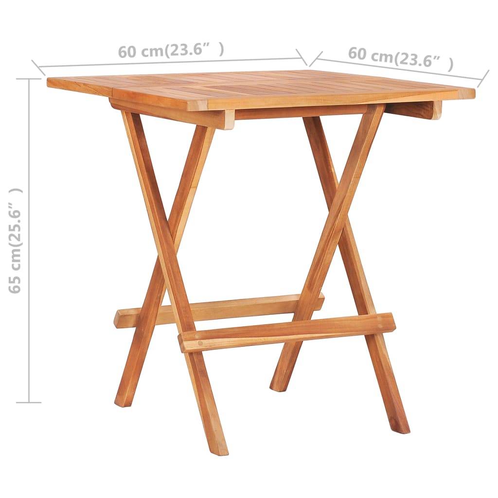 Ensemble de bistro jardin meuble extérieur terrasse 3 pièces avec coussins gris bois de teck massif - Image 7