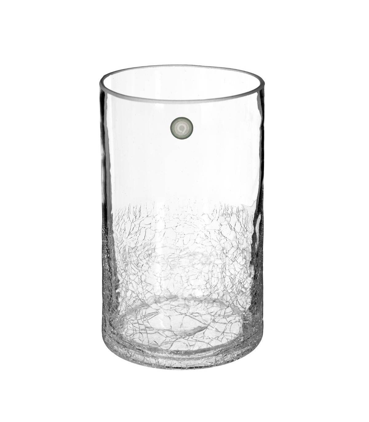 Vase cylindrique en Verre craquelé H 20 cm - Imagen 1