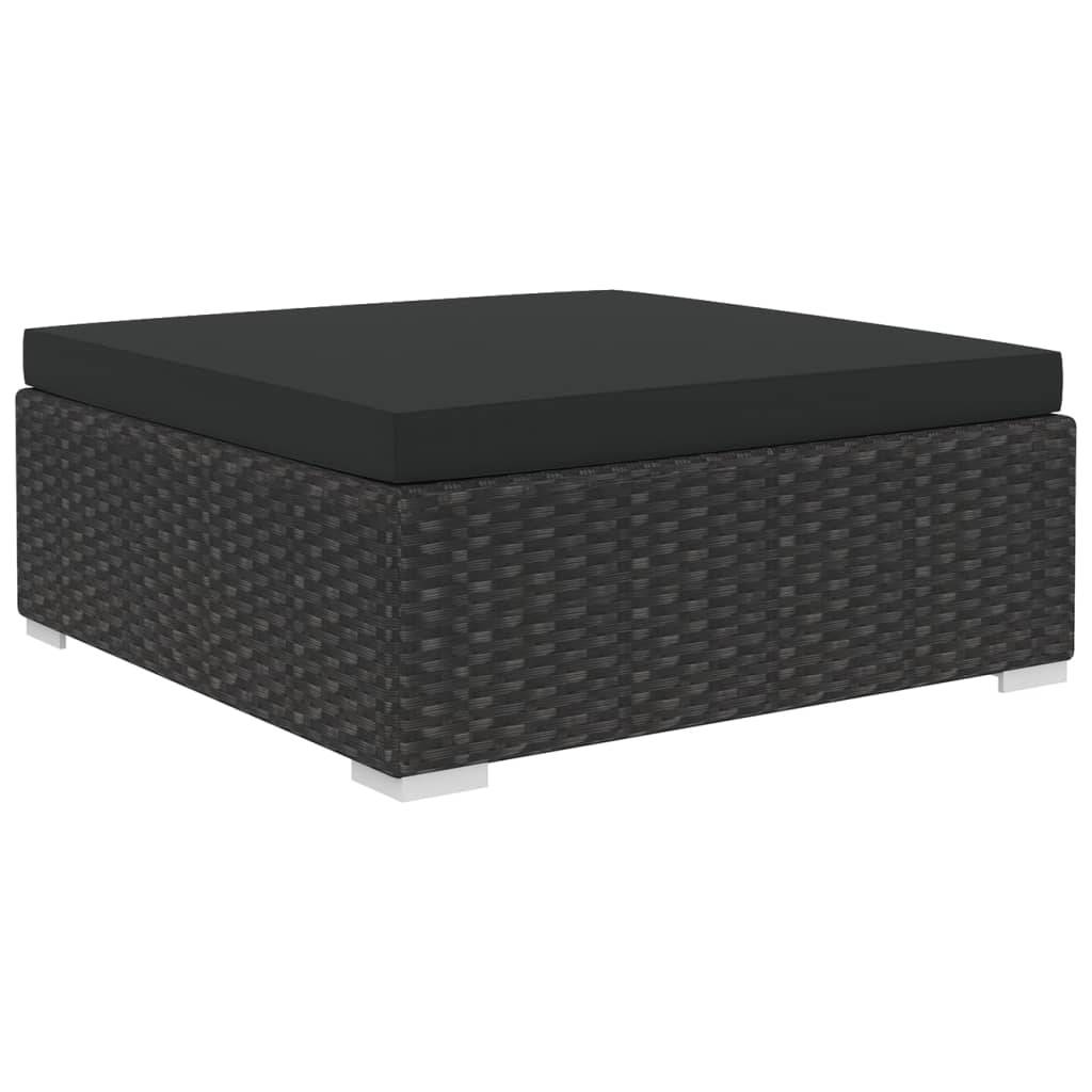 Vidaxl - Salon de jardin 6 pcs avec coussins Résine tressée Noir vidaXL 47258 - Imagen 6