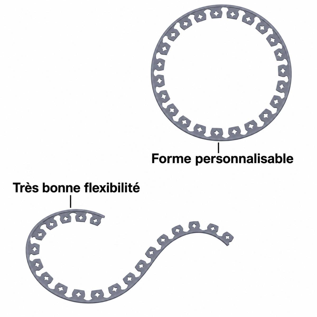 Gt Market - Bordure de jardin flexible grise - 4 cm x 10 mètres avec 30 piquets d'ancrage - GT MARKET - Imagen 3