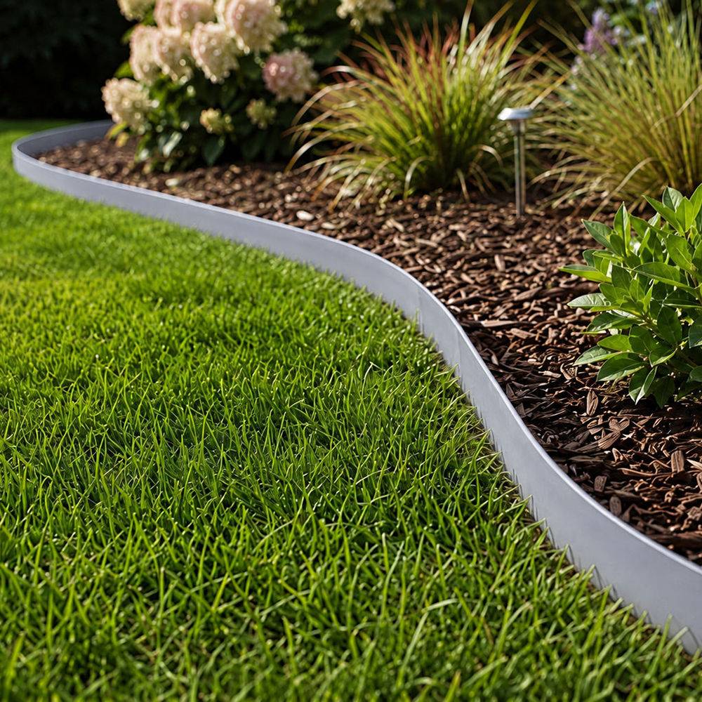 Gt Market - Bordure de jardin flexible grise - 4 cm x 10 mètres avec 30 piquets d'ancrage - GT MARKET - Imagen 5