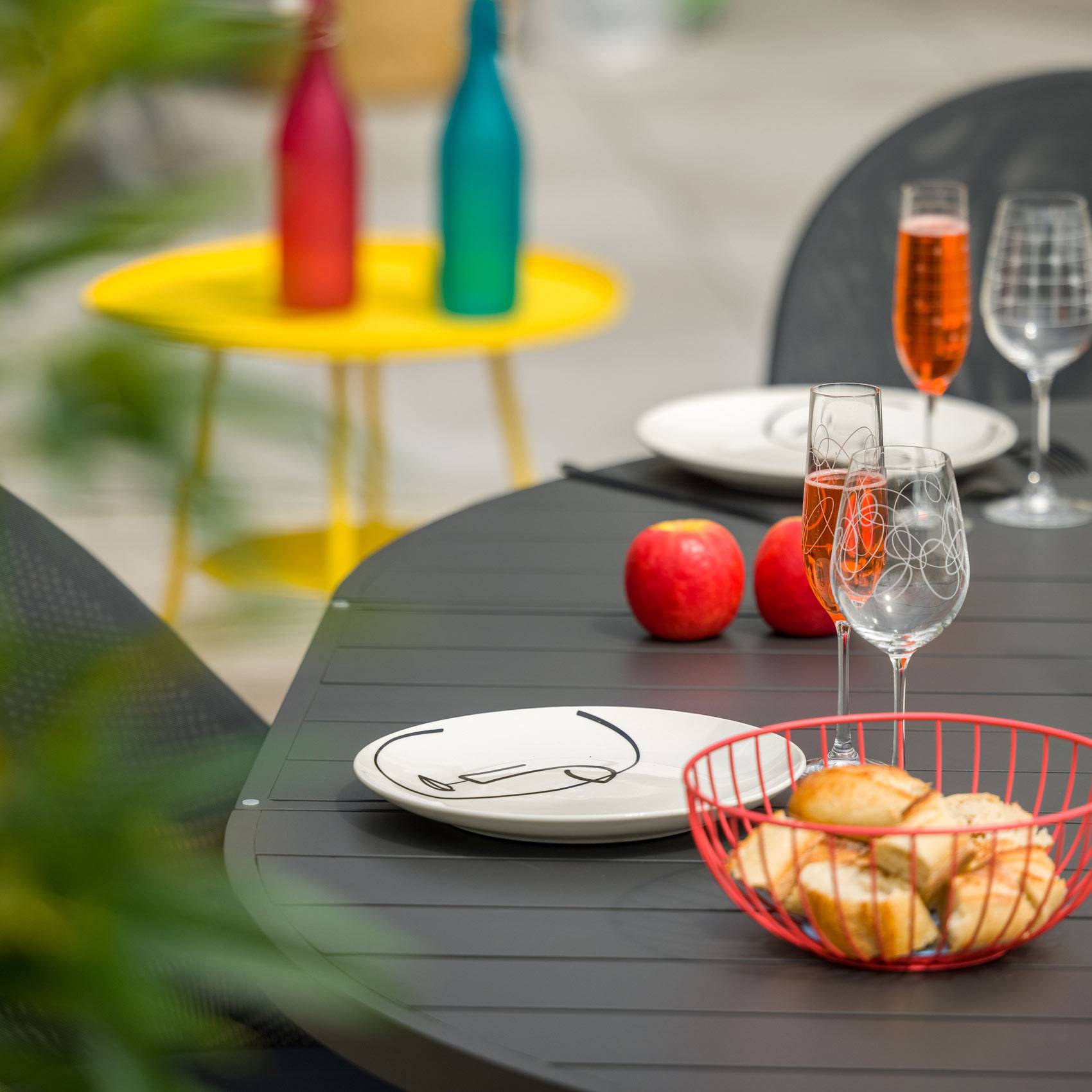 Table ronde extensible pour 8/10 personnes - JARDILINE - Aluminium - Gris anthracite - Image 4