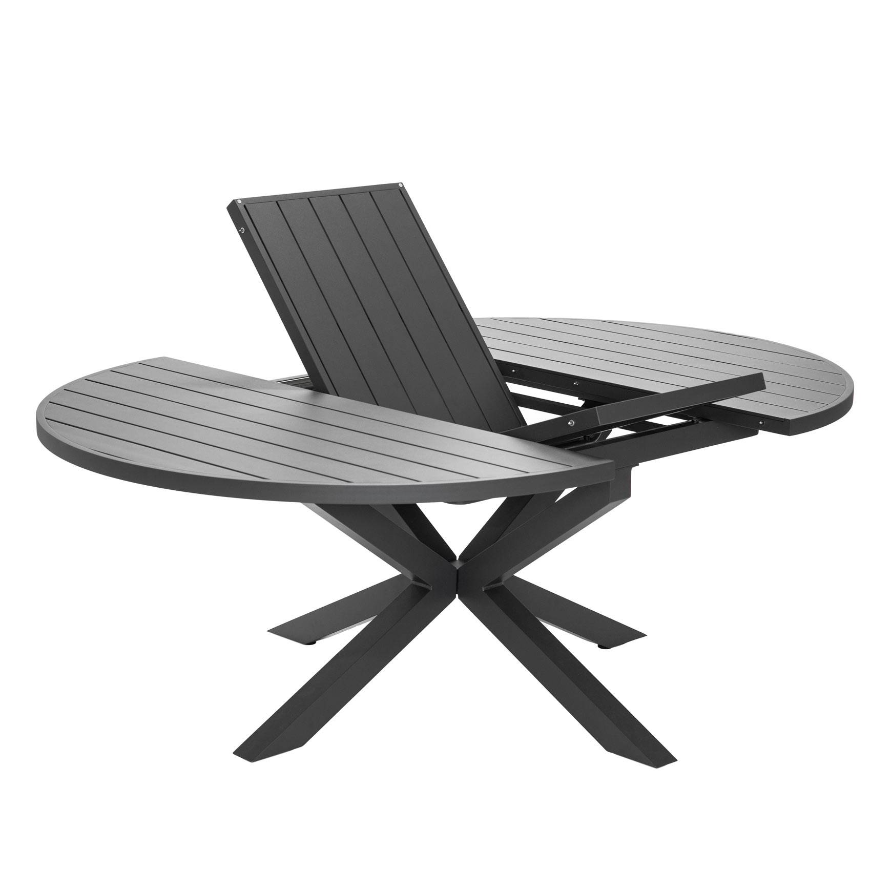 Table ronde extensible pour 8/10 personnes - JARDILINE - Aluminium - Gris anthracite - Image 2