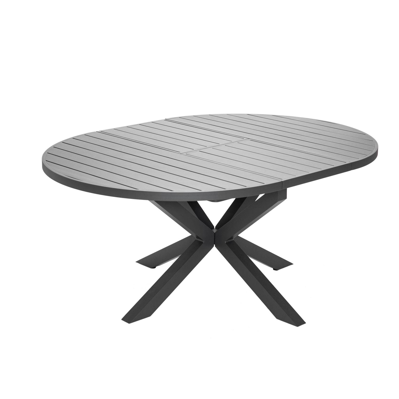 Table ronde extensible pour 8/10 personnes - JARDILINE - Aluminium - Gris anthracite - Image 3