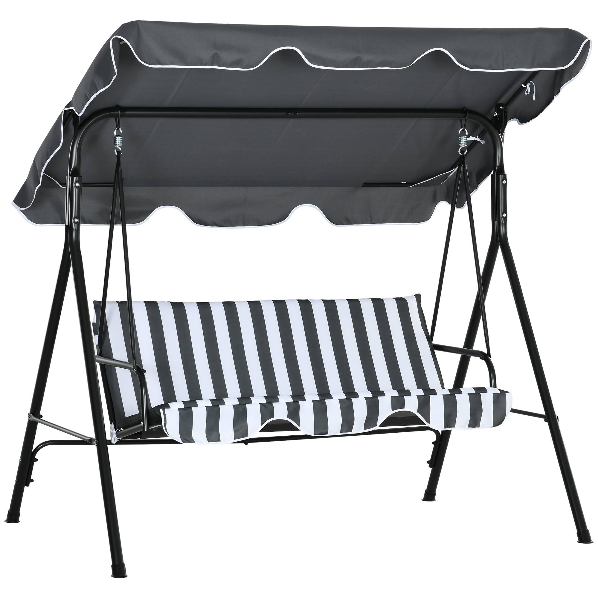 Balancelle de jardin 3 places acier terrasse toit inclinable 172cm gris - ComfortXL Outdoor Living - Image 1