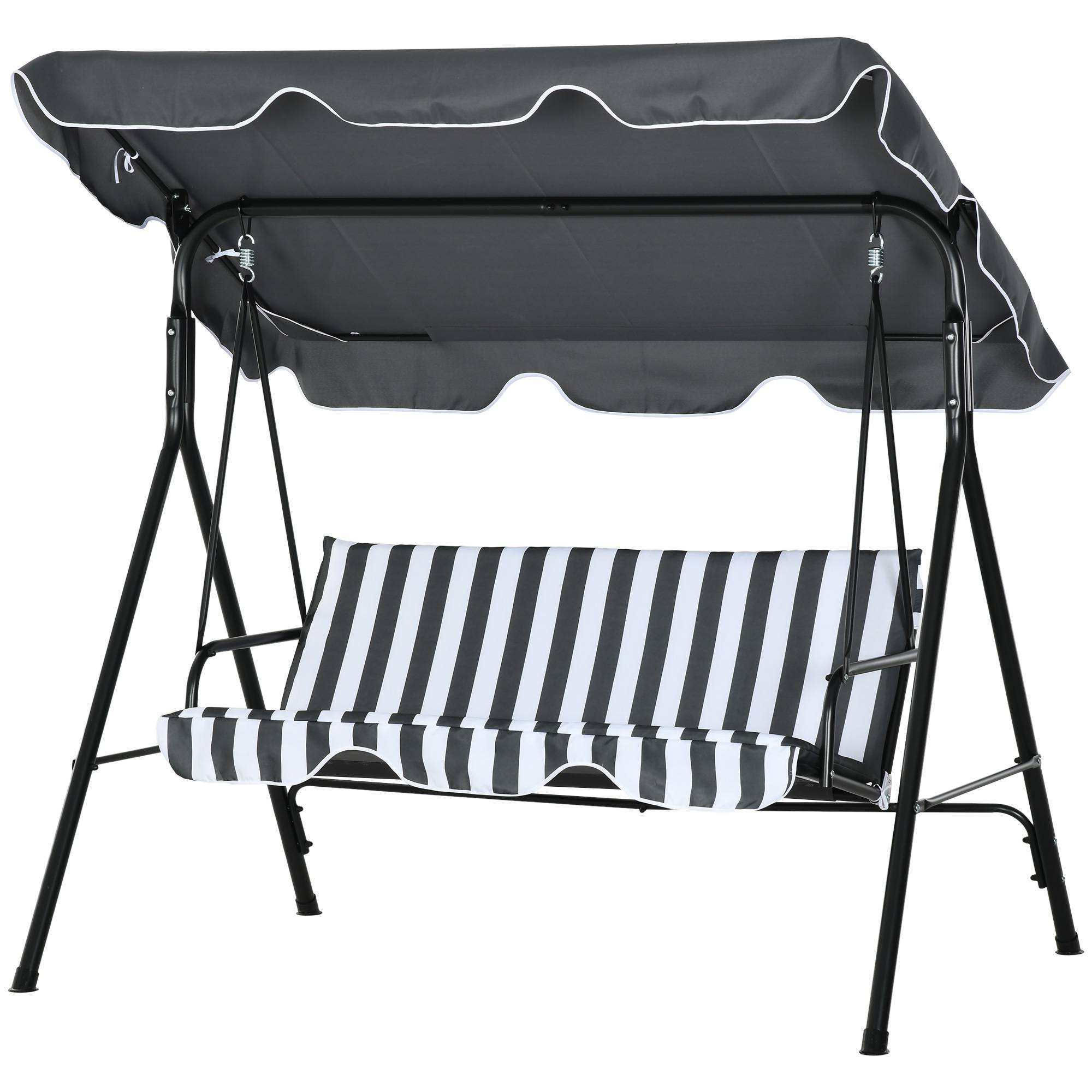 Balancelle de jardin 3 places acier terrasse toit inclinable 172cm gris - ComfortXL Outdoor Living - Image 2