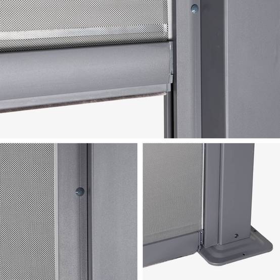 Pergola bioclimatique aluminium et acier 3x3m lames orientables + store 3m PALACE anthracite | sweeek - Image 5