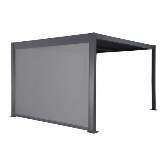 Pergola bioclimatique aluminium et acier 3x3m lames orientables + store 3m PALACE anthracite | sweeek - Image 2