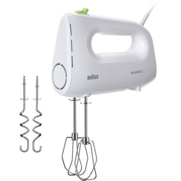 Braun - Batteur Fouet Electrique  éléctrique - BRAUN - HM1100WH MultiMix 1 - 450 W - 4 vitesses + turbo - Blanc - Image 1